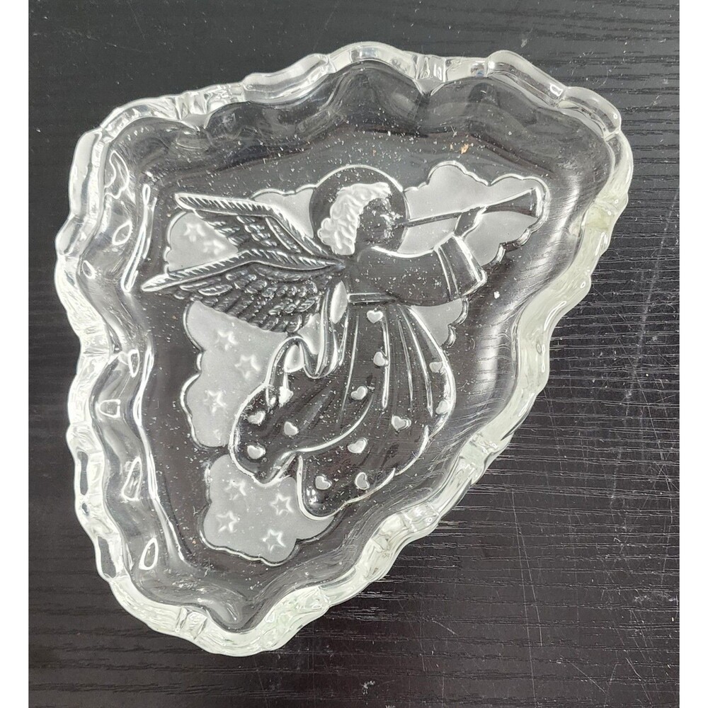 Vintage Mikasa Angel Song Glass Candy Trinket Dish